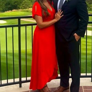 Orange/Red Wrap Dress